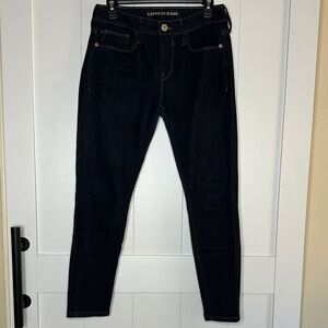 Express Women's Midnight Blue Skinny Mid Rise Jeans Size 4 Short